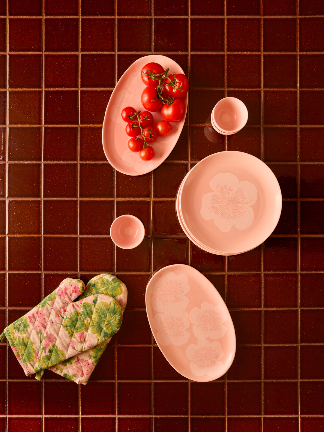 Geranium Multi Linen Oven Mitt