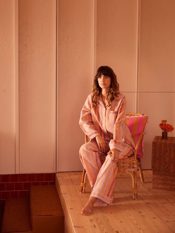 Stripe Orange Pyjama Set