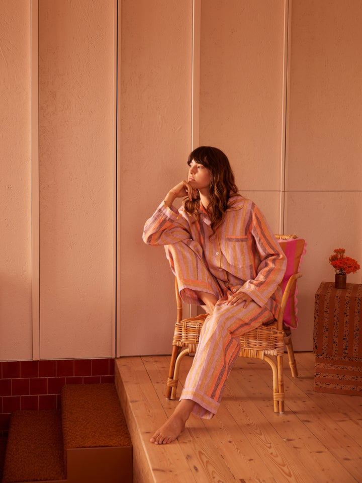 Stripe Orange Pyjama Set