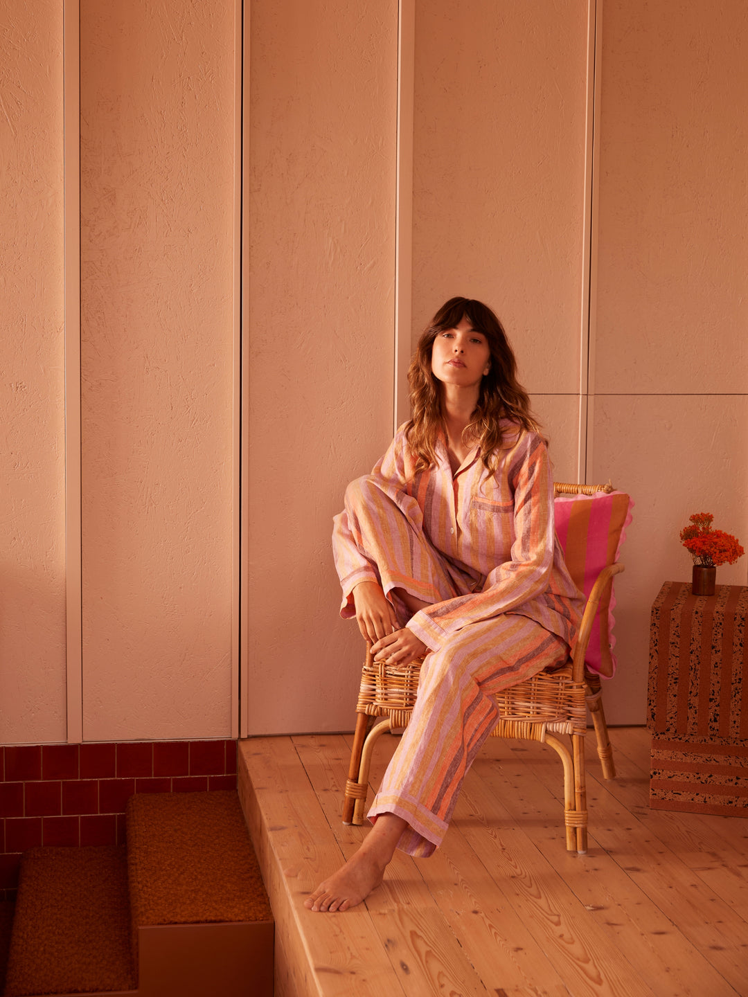 Stripe Orange Pyjama Set