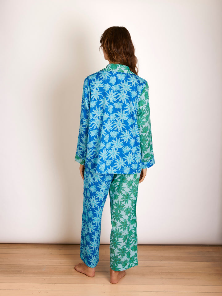 Flannel Flower Blue Green Pyjama Set