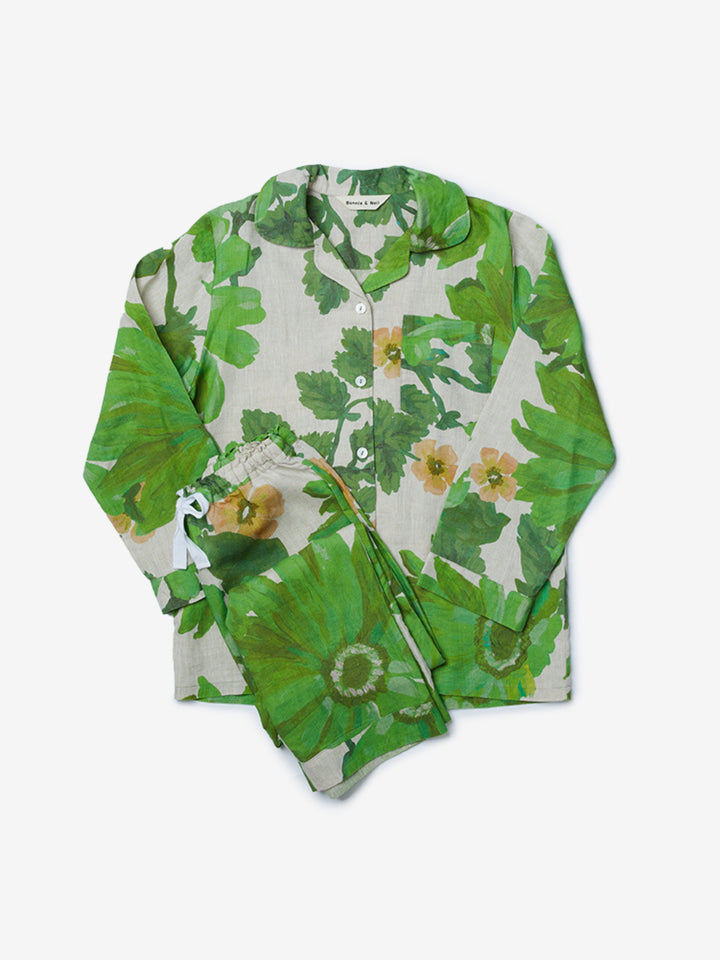 Marigold Leaf Linen Pyjama Set