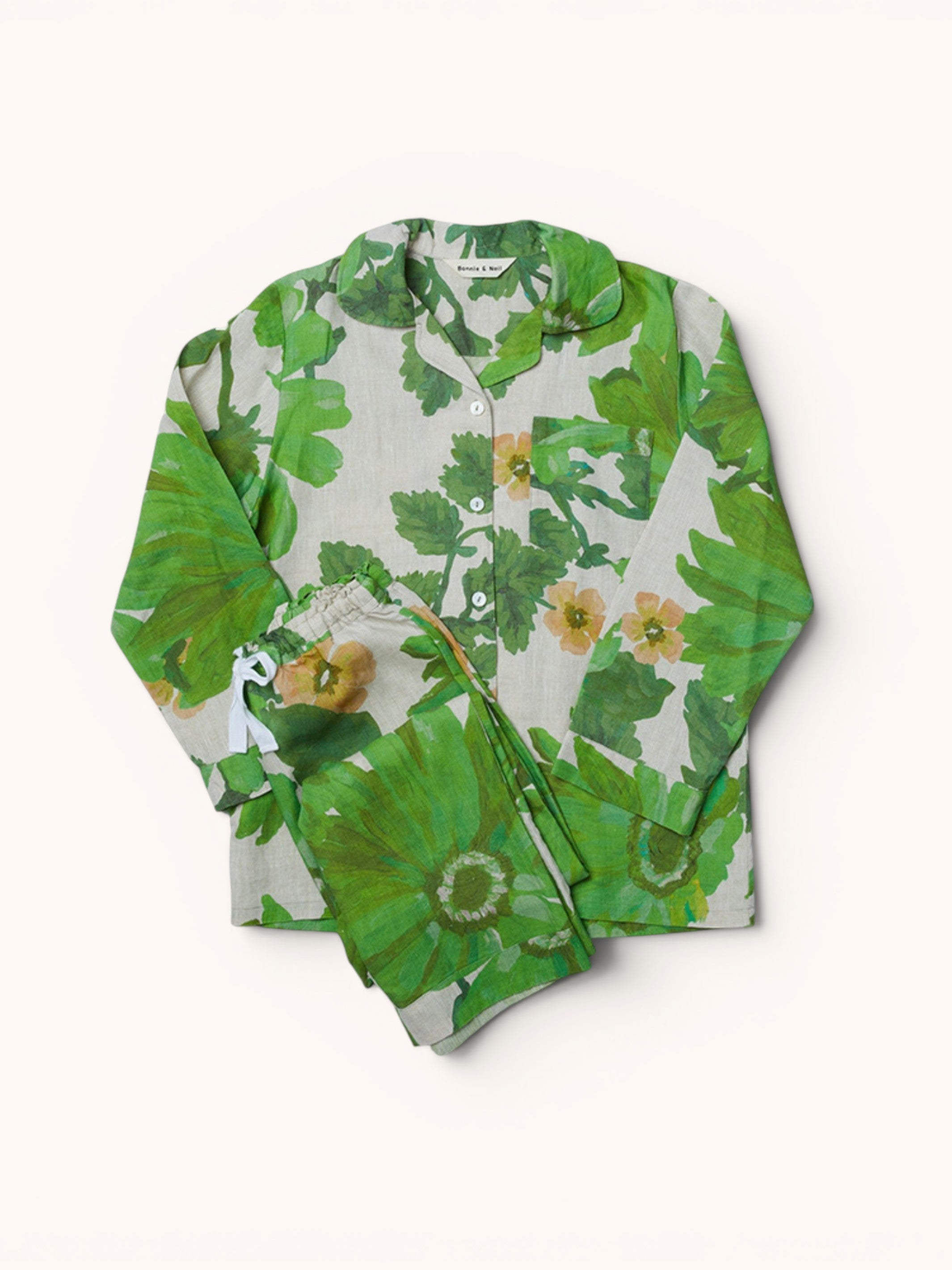 Marigold Leaf Linen Pyjama Set