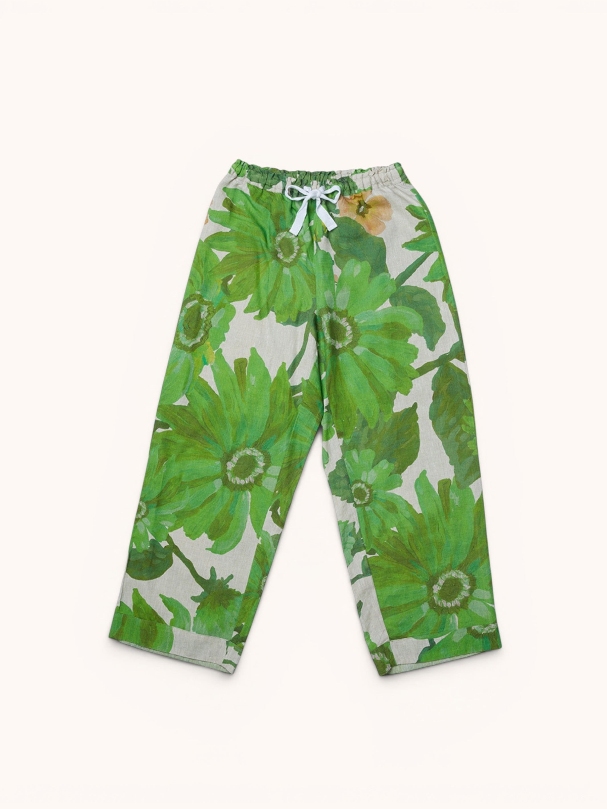 Marigold Leaf Linen Pyjama Set - Almost Perfect