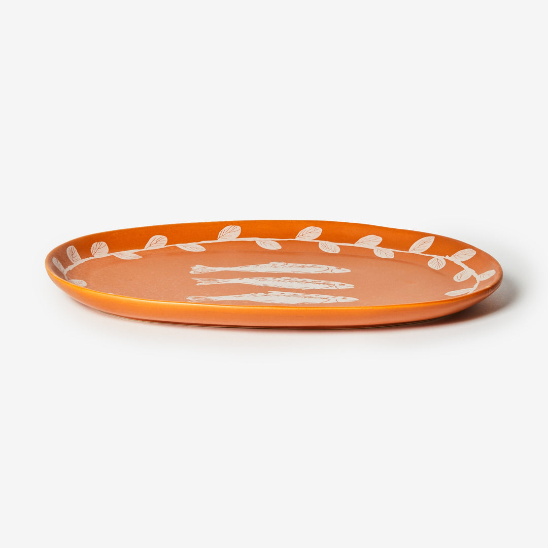 Sardines Tan Oval Plate