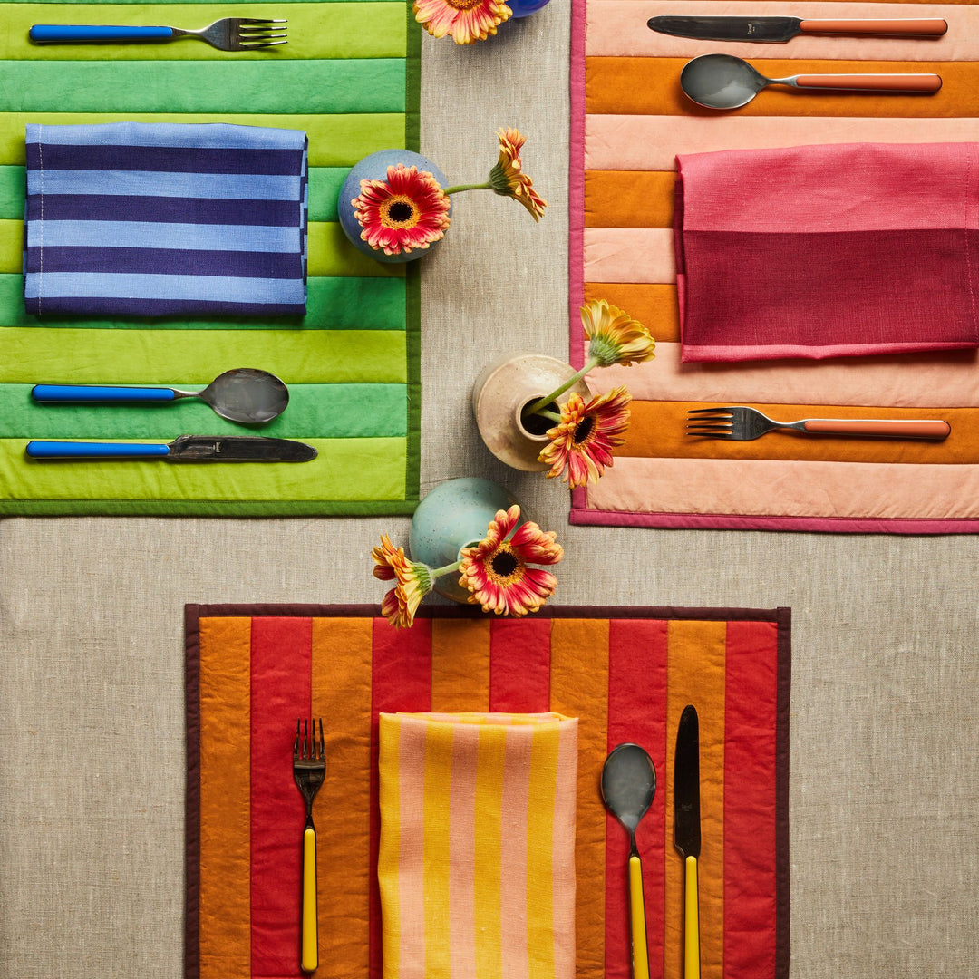 Stripe Peach Placemats