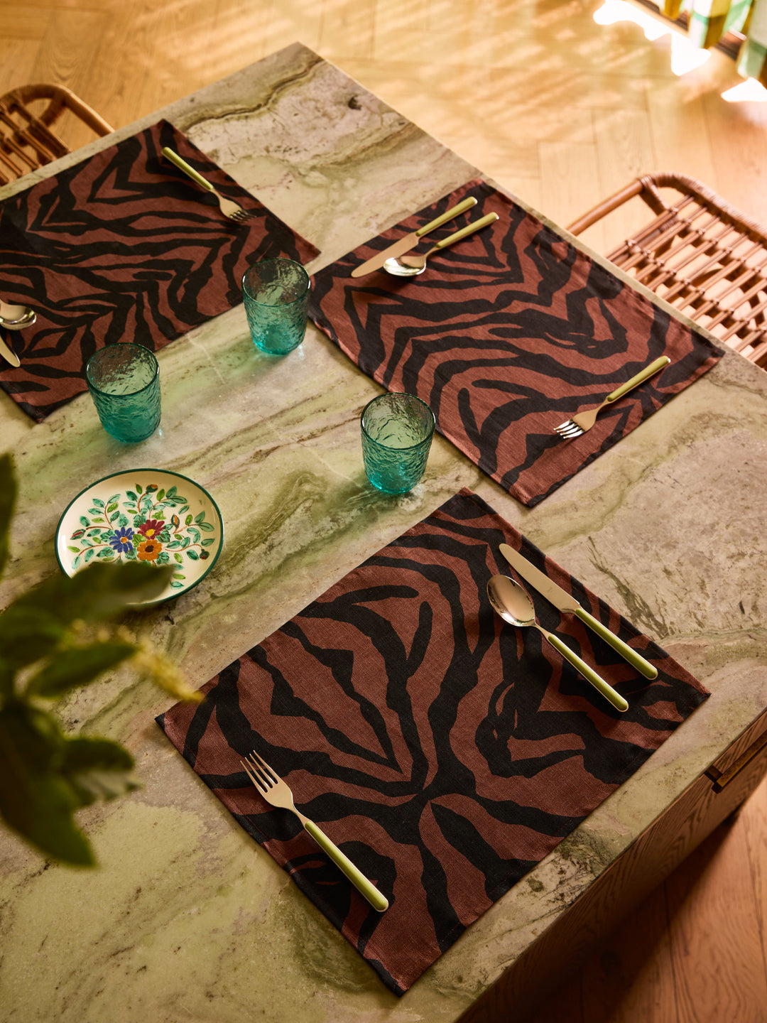 Zebra Chocolate Placemat Set