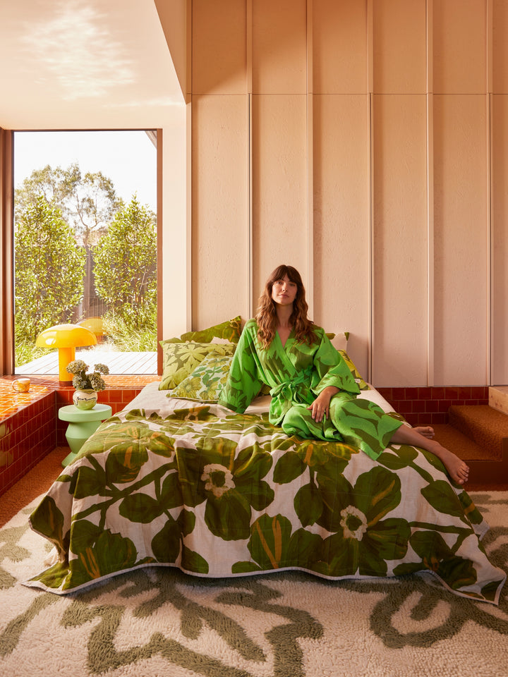 Carmine Green Robe