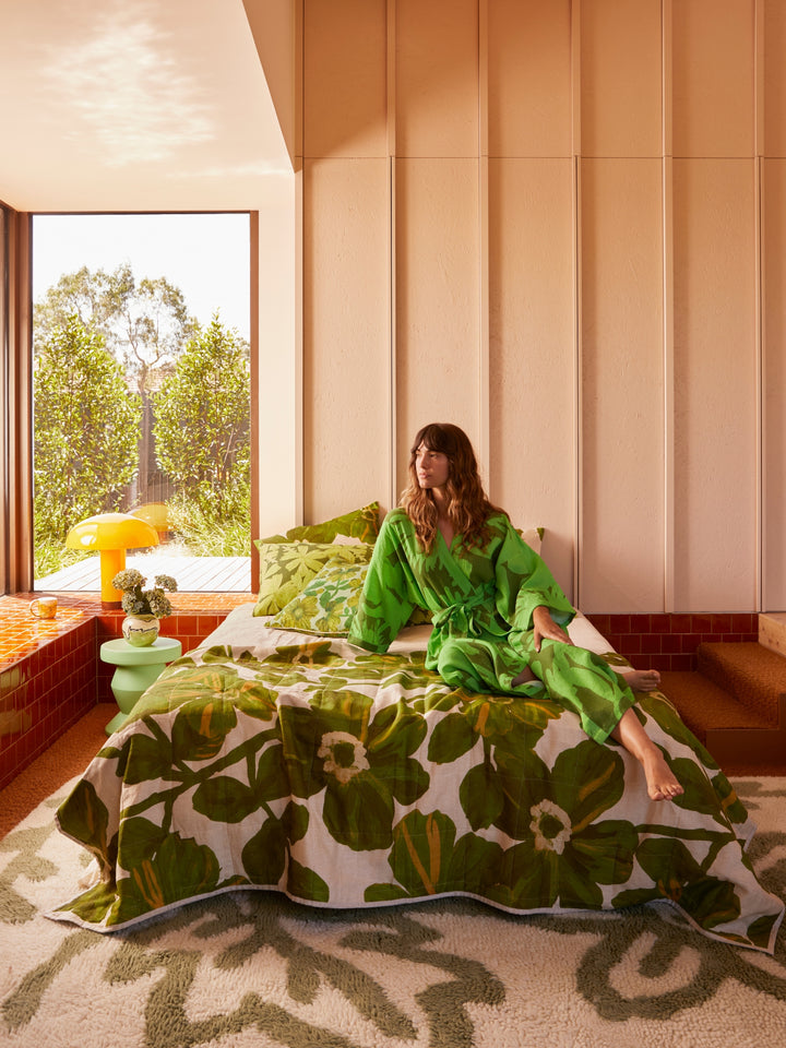 Carmine Green Robe