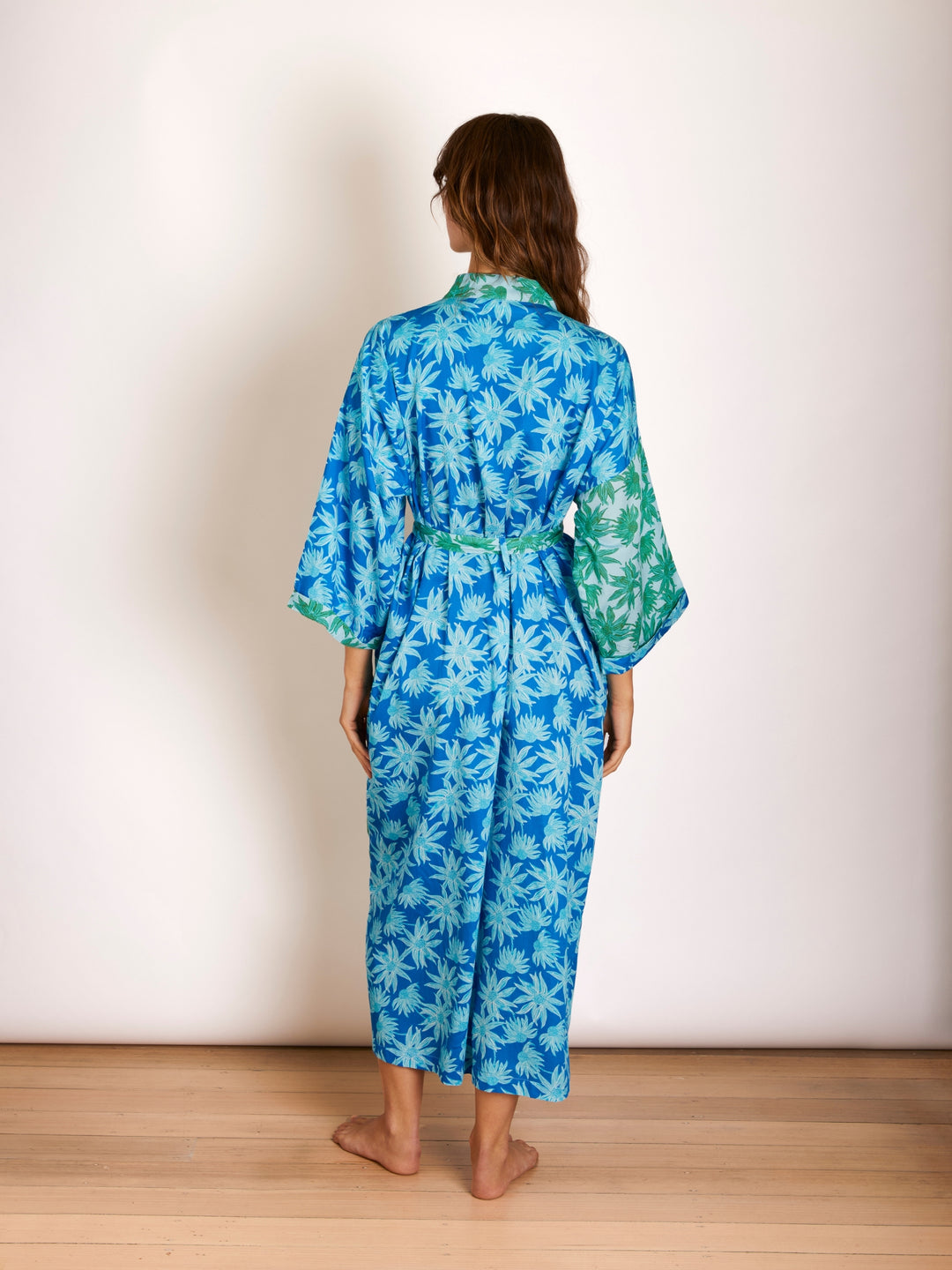 Flannel Flower Blue Green Robe