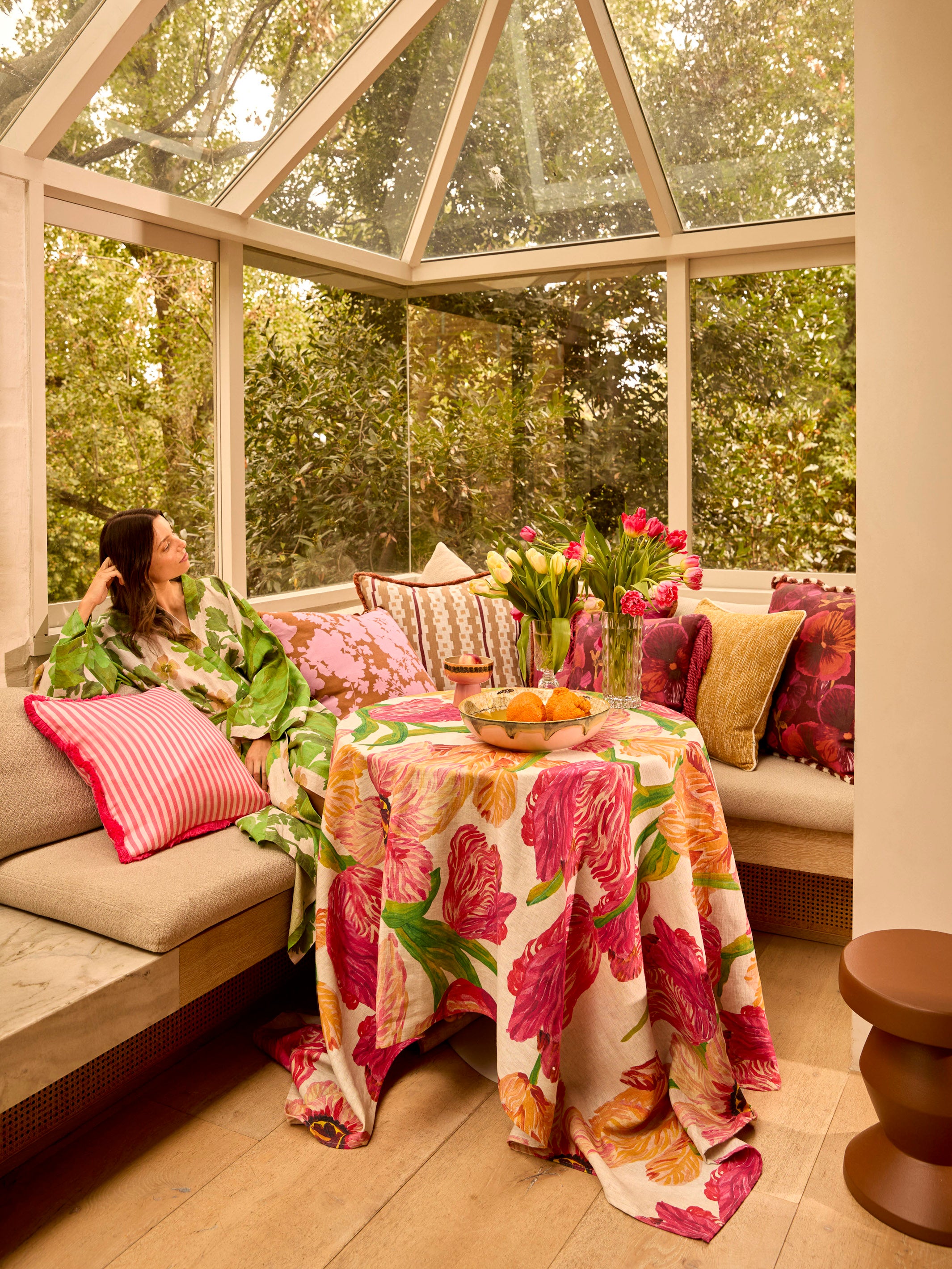 Marigold Leaf Linen Robe - Almost Perfect