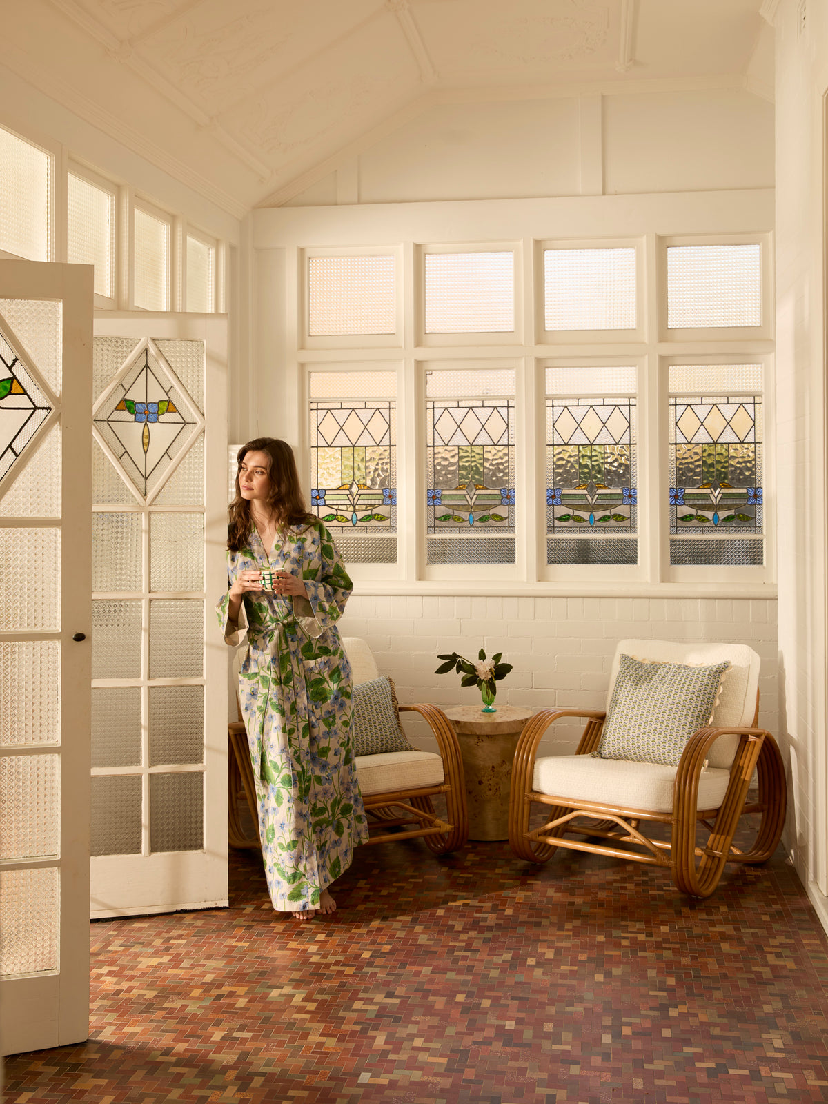 Lilas Blue Linen Robe