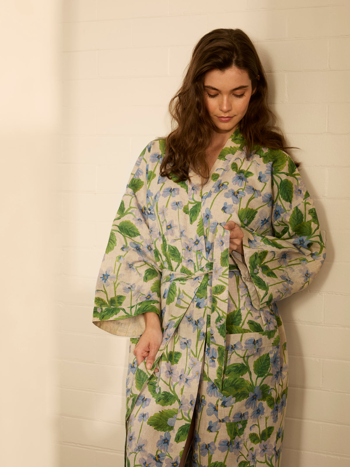 Lilas Blue Linen Robe