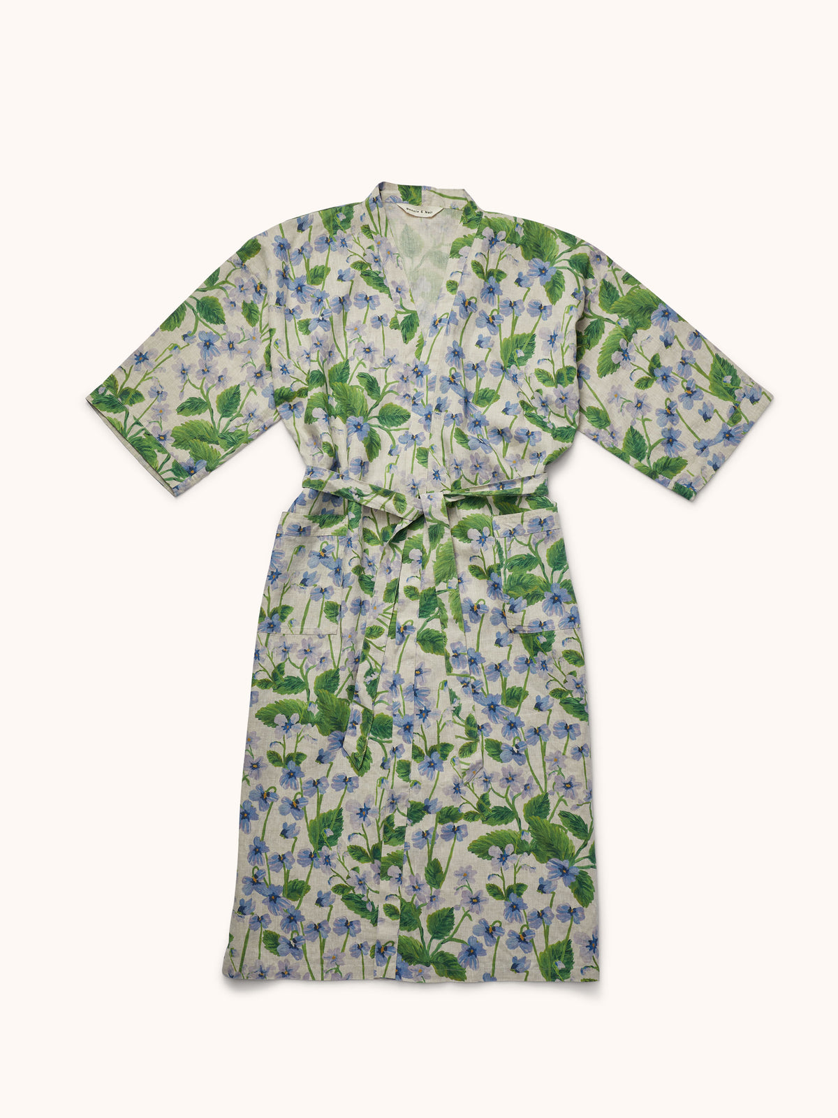 Lilas Blue Linen Robe