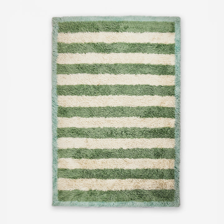 Stripe Mint Wool Rug