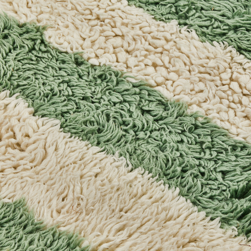 Stripe Mint Wool Rug Bonnie and Neil