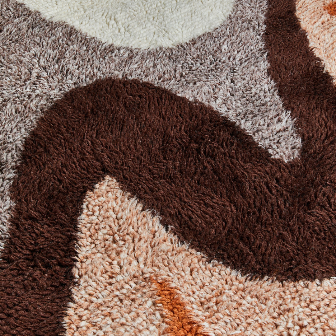 Wave Orange Wool Rug