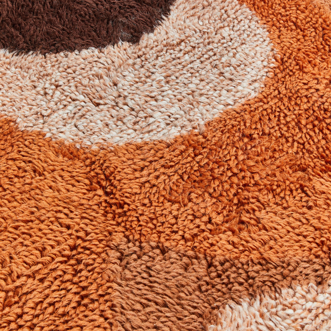 Wave Orange Wool Rug