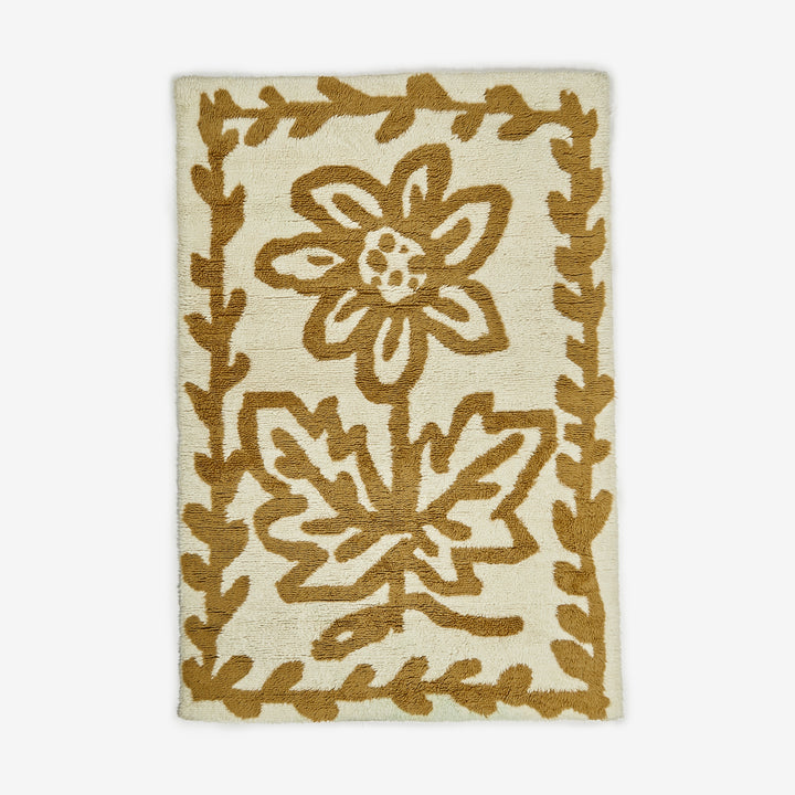 Daisy Mustard Wool Rug