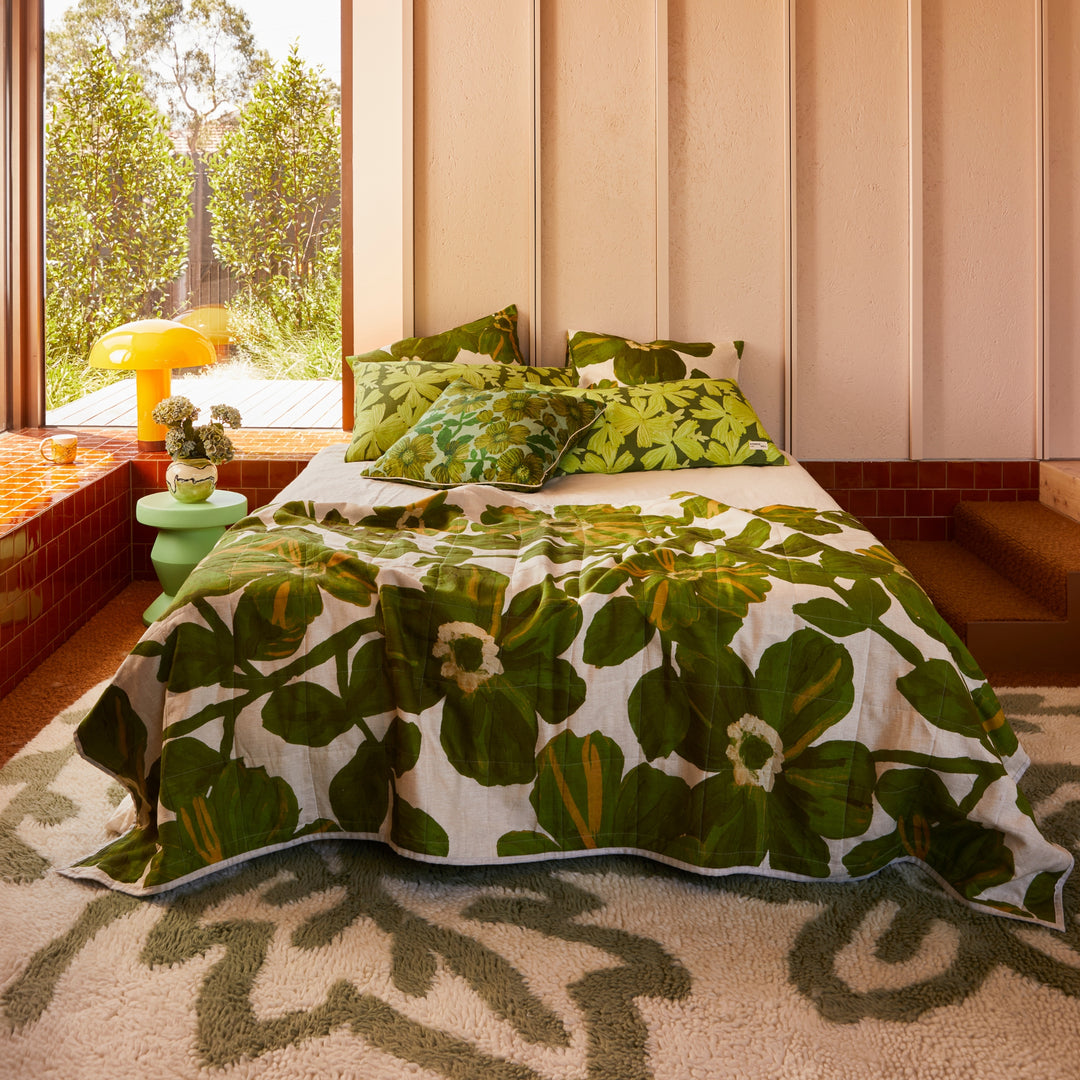 Daisy Khaki Wool Rug