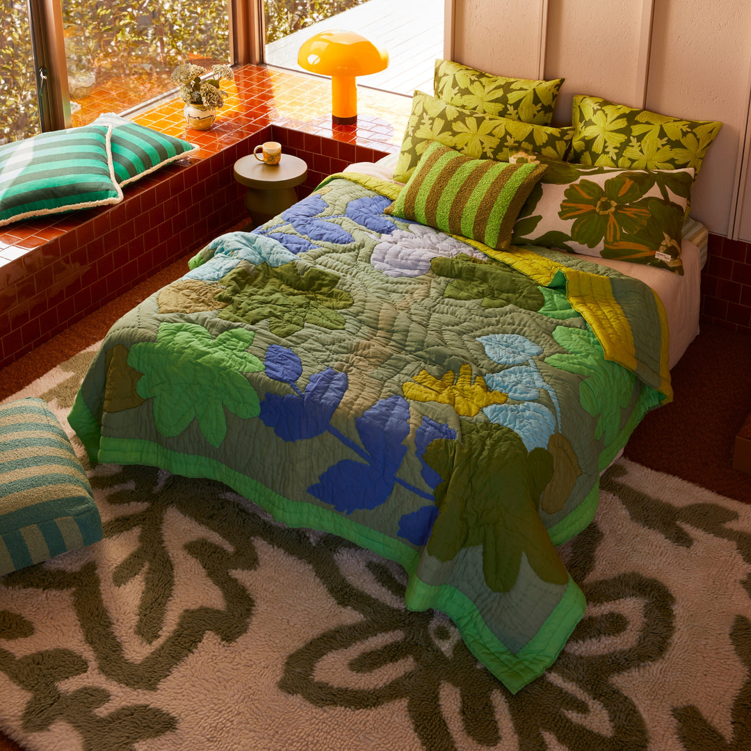 Daisy Khaki Wool Rug