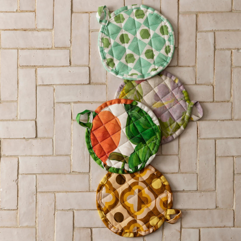 Shell Check Mint Round Pot Holder