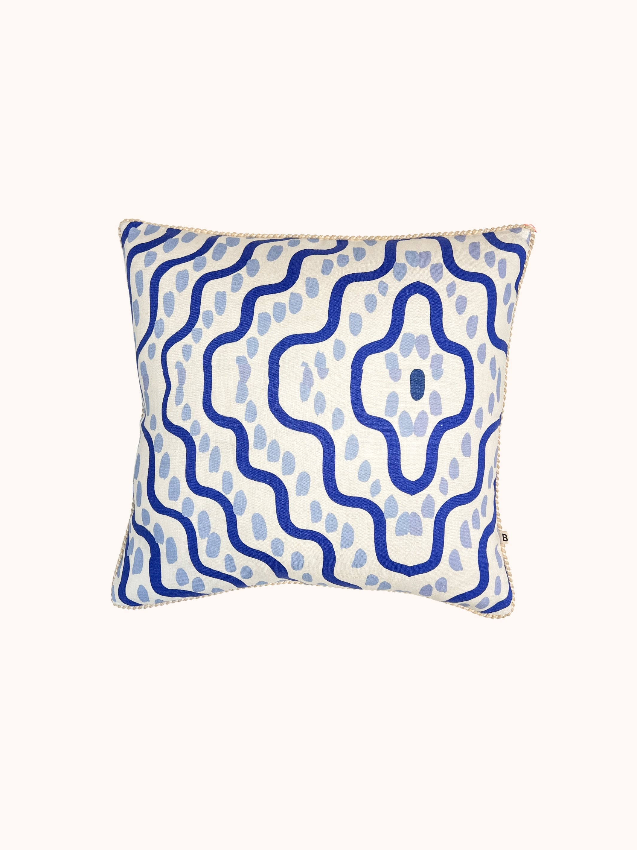 Rushes Blue Linen Cushion - Almost Perfect