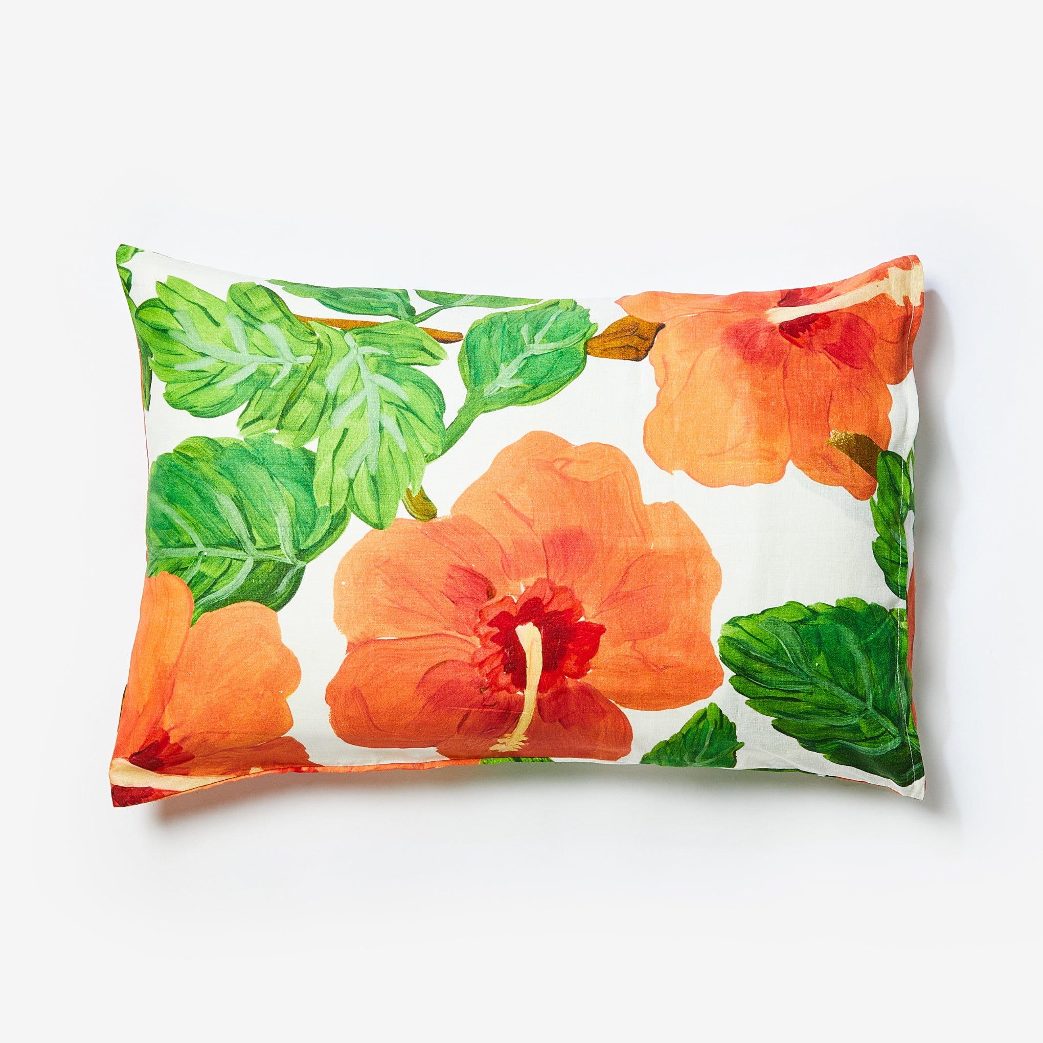Hibiscus Coral Standard Pillowcases (set of 2)
