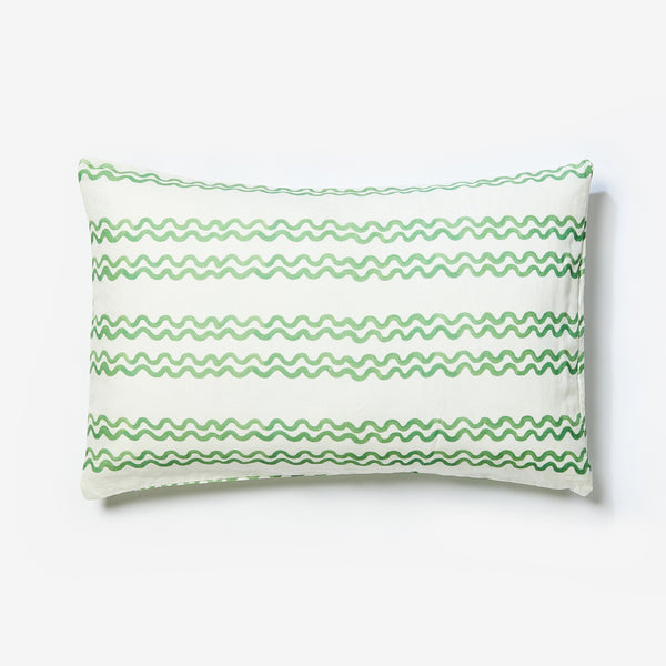 Double Waves Green Standard Pillowcases (set of 2)