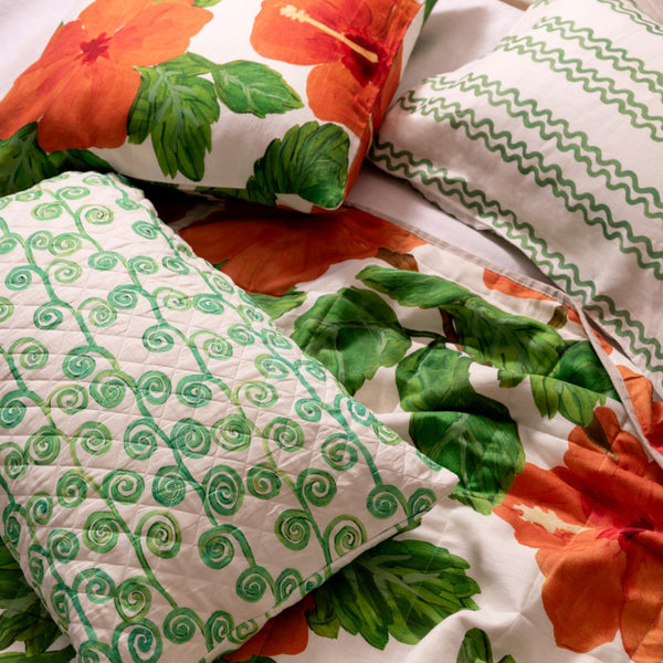 Double Waves Green Standard Pillowcases (set of 2)