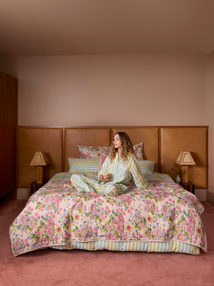 Stripe Blue Green Linen Standard Pillowcases