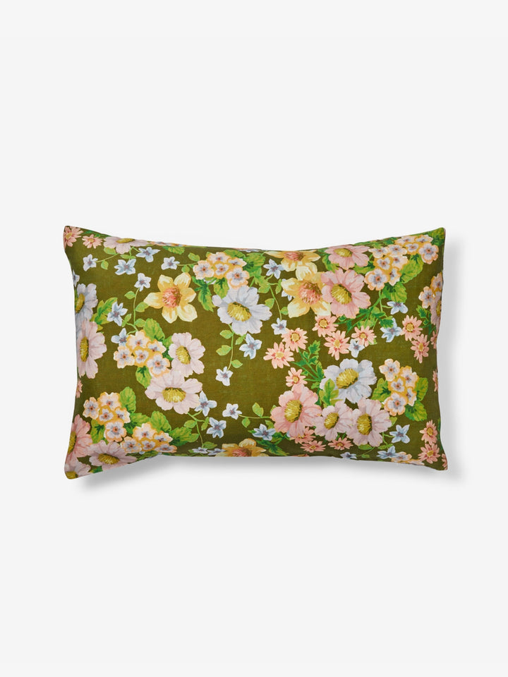 Buttercup Olive Linen Standard Pillowcases