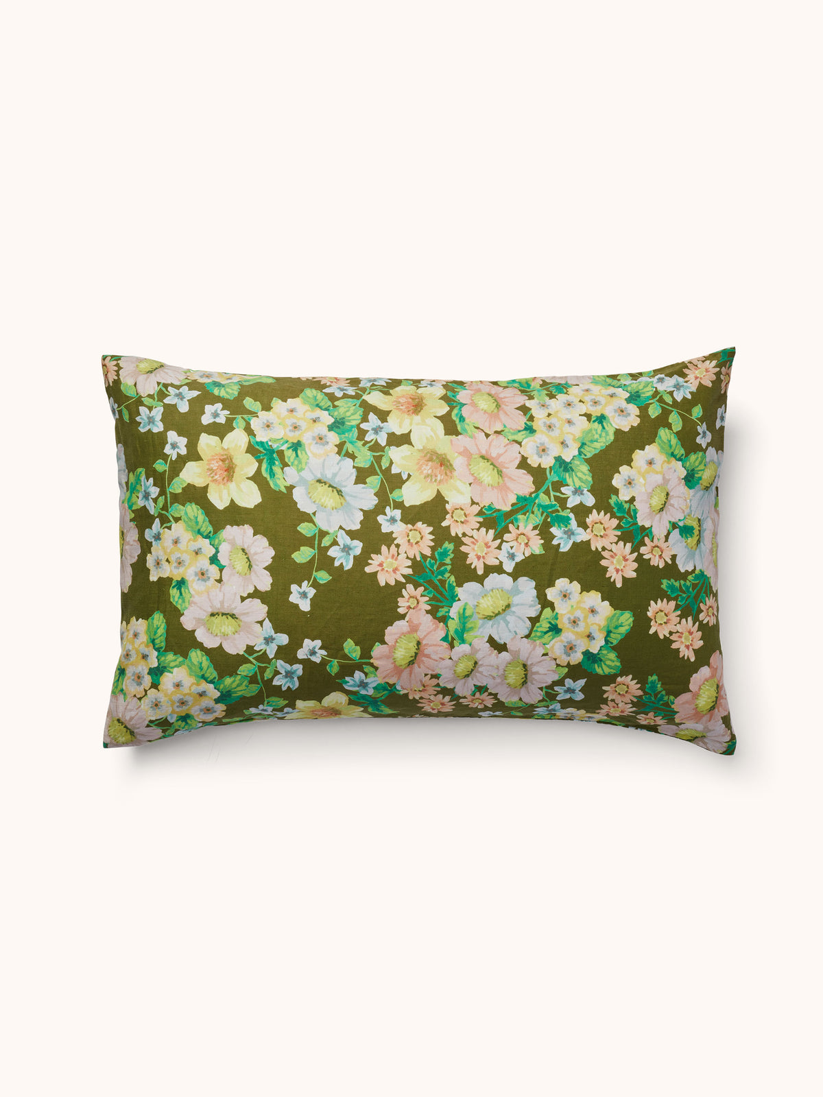 Buttercup Olive Linen Standard Pillowcases