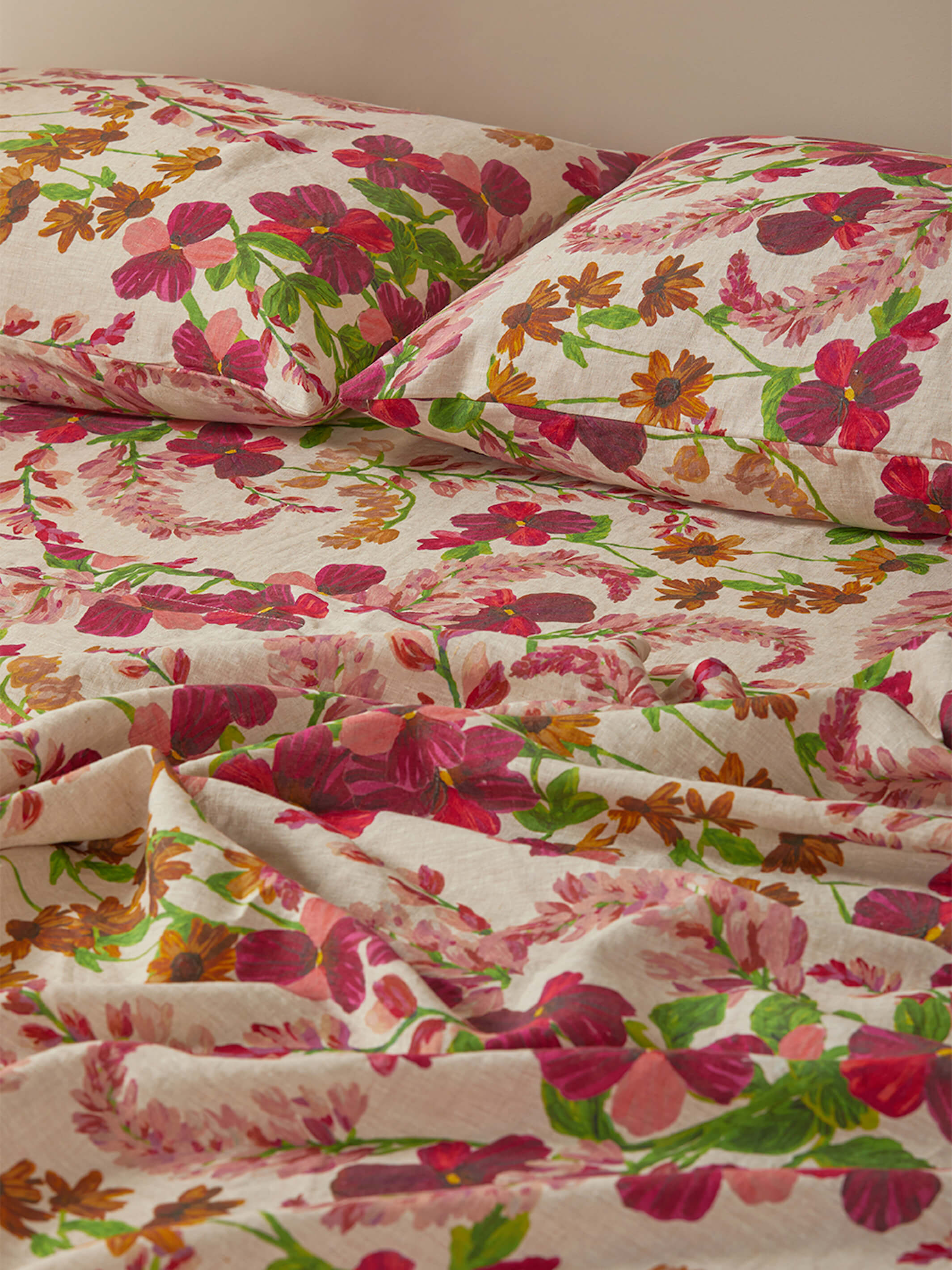 Lupin Multi Linen Standard Pillowcases