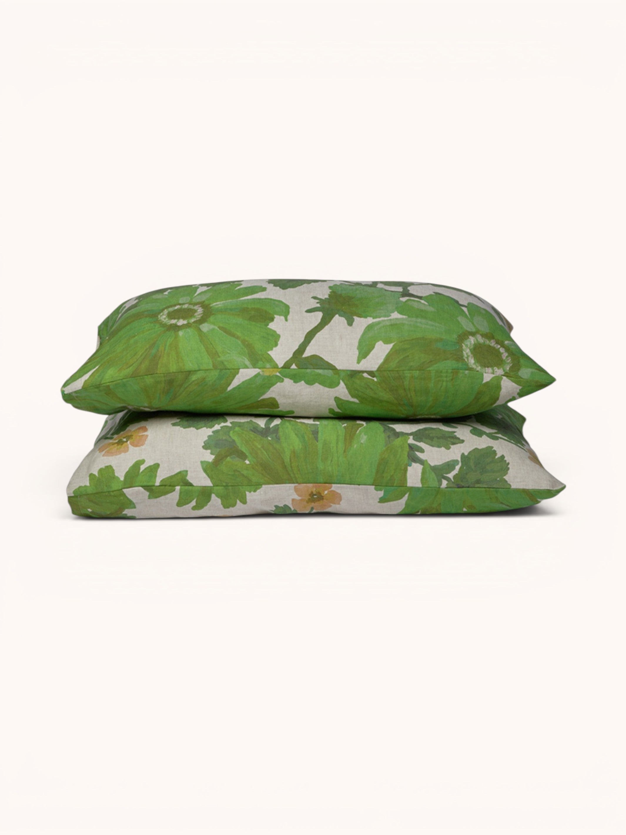 Marigold Leaf Linen Standard Pillowcases