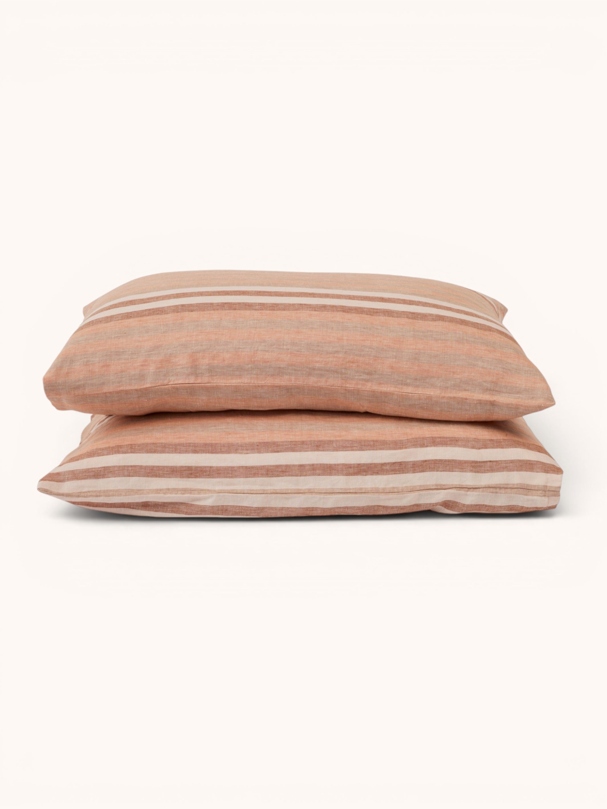Stripe Hazelnut Linen Standard Pillowcases