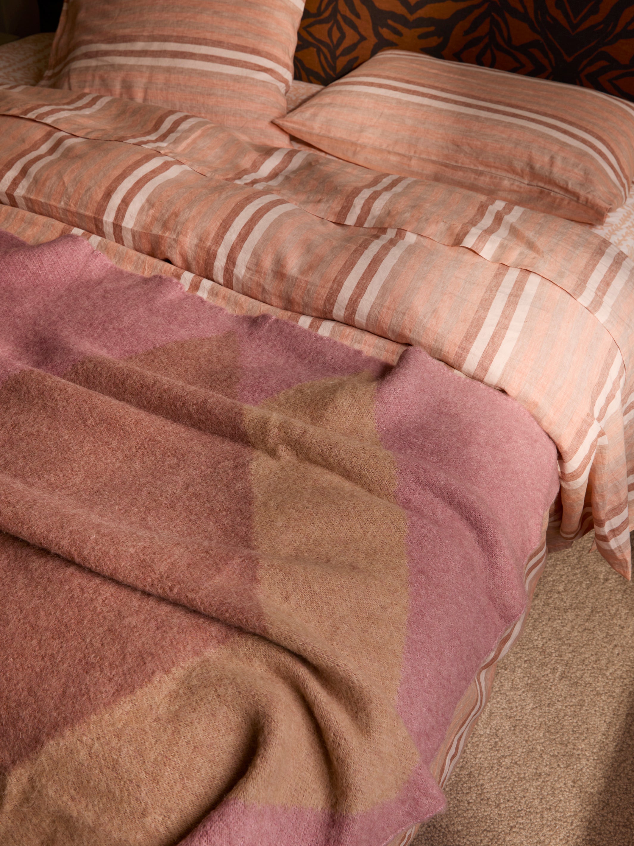 Stripe Hazelnut Linen Standard Pillowcases