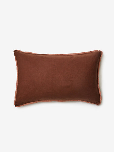 Cocoa & Tan Linen Standard Pillowcases