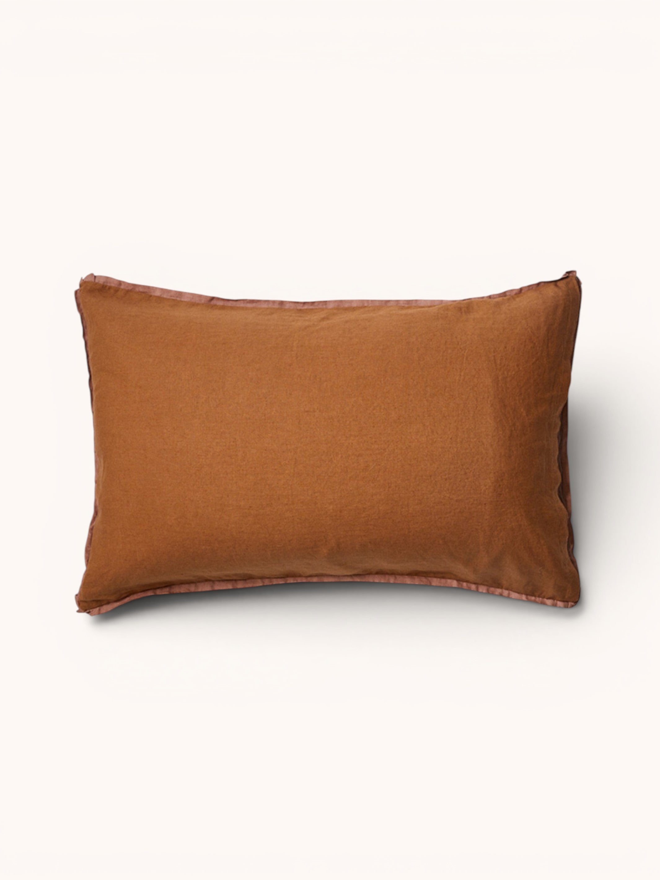 Cocoa & Tan Linen Standard Pillowcases