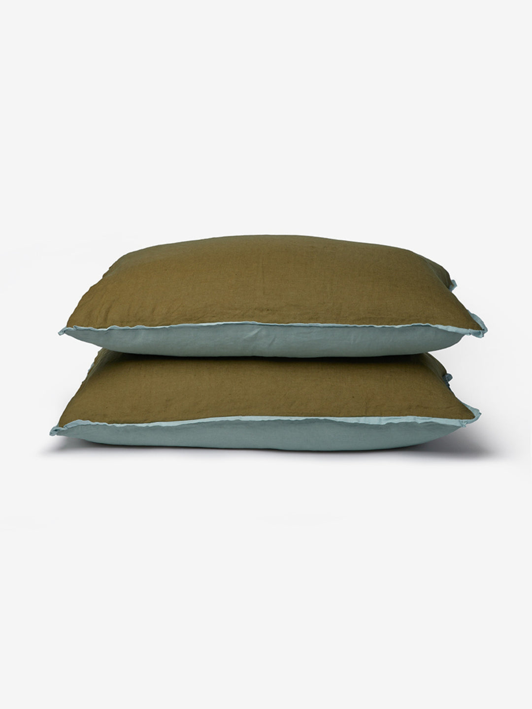 Sage & Khaki Linen Standard Pillowcases