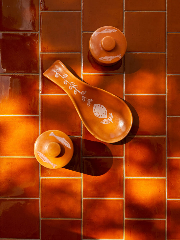 Lemon Tan Spoon Rest - Almost Perfect