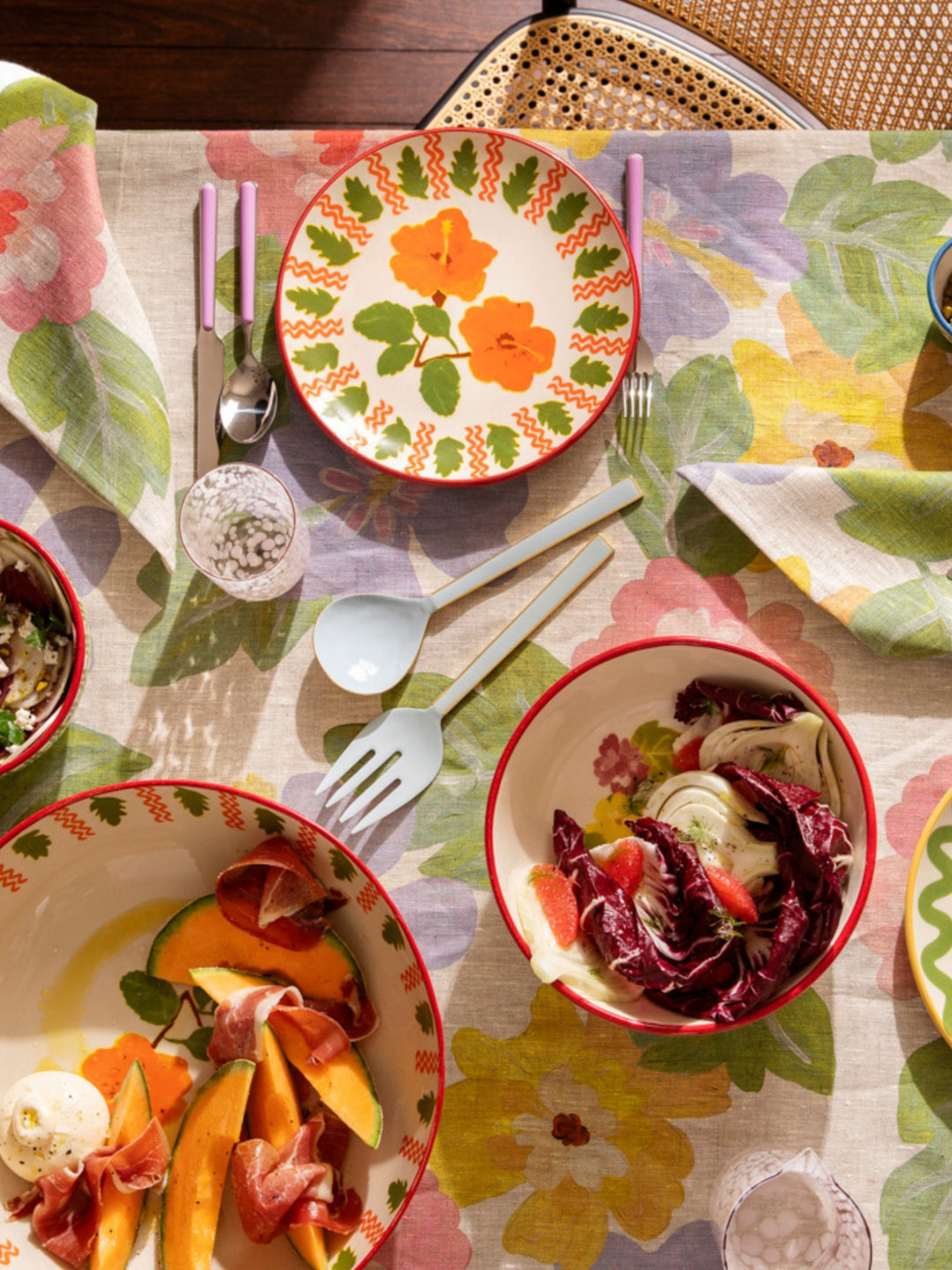 Enamel Powder Blue Salad Servers - Almost Perfect