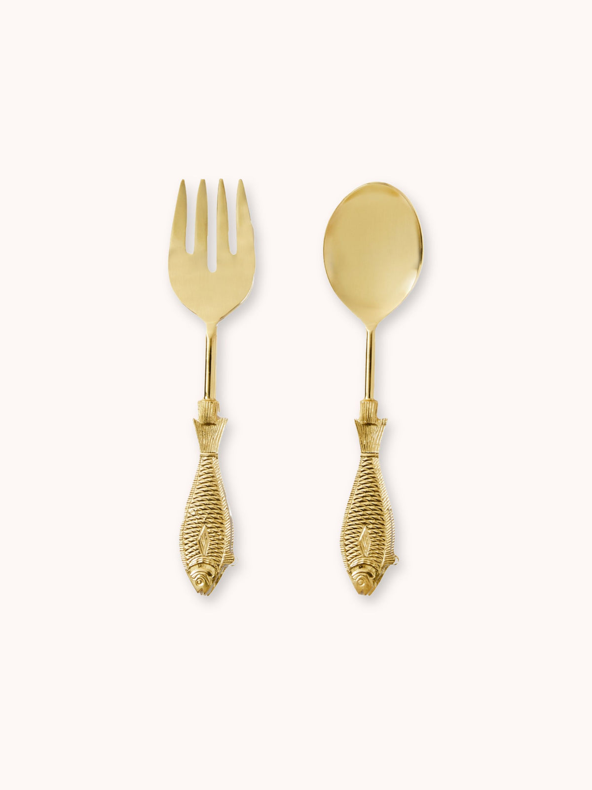Fish Brass Salad Servers