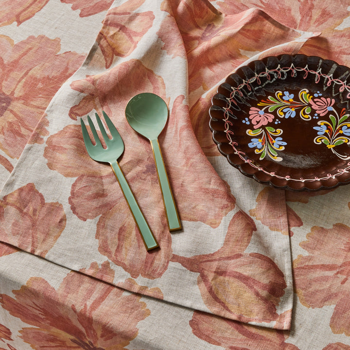 Enamel Mint Salad Servers