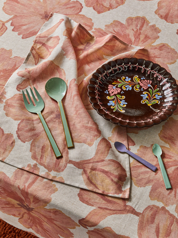 Enamel Mint Salad Servers