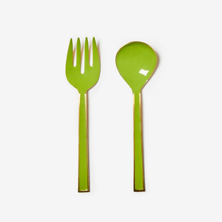 Enamel Sage Salad Servers