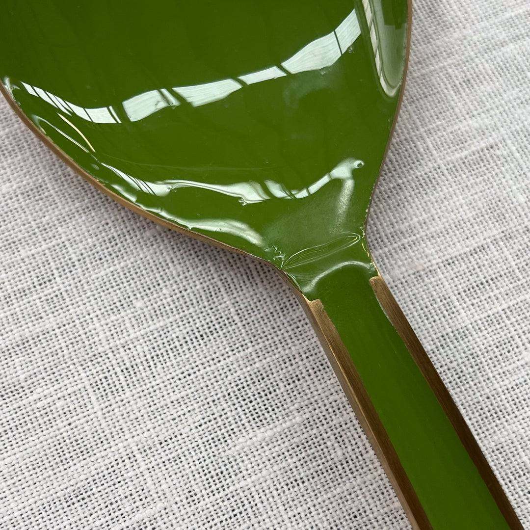 Enamel Sage Salad Servers - Almost Perfect