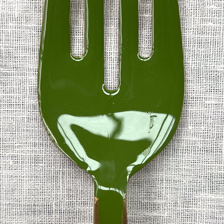 Enamel Sage Salad Servers - Almost Perfect