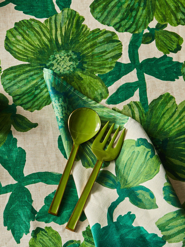 Enamel Sage Salad Servers