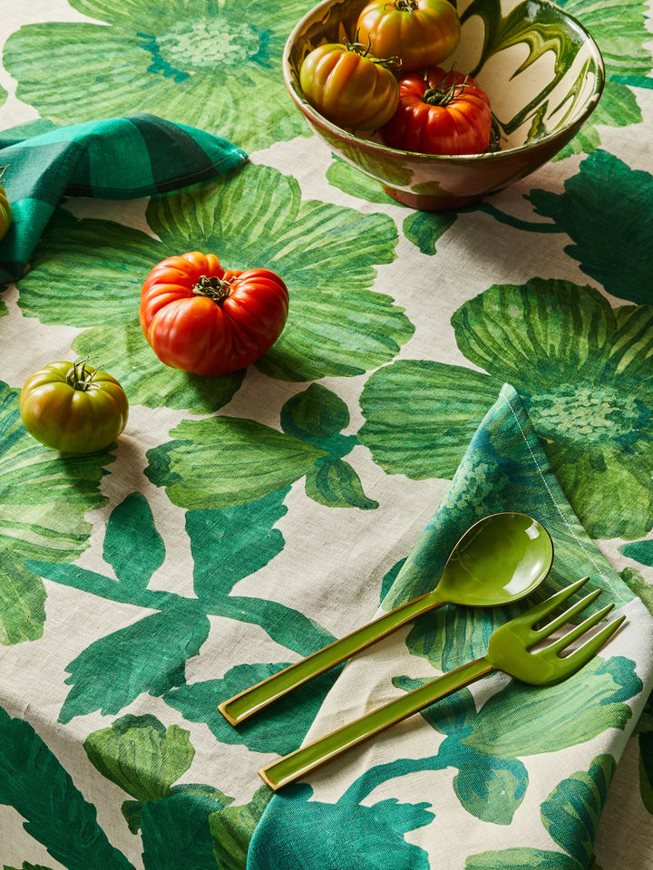 Enamel Sage Salad Servers